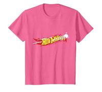 Hot Wheels Flame Logo Kids T-Shirt, Youth, Pink Heather, Small