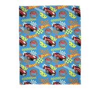 Hot Wheels Fleece Throw - Blue - 100x150cm