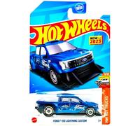Hot Wheels Ford F-150 Lightning Custom Truck 226/250 New for 2023 9/10, Blue