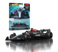 Hot Wheels Premium Formula 1 1:64 Scale Die-Cast Mercedes-AMG PETRONAS Formula One Team W15 Vehicle with Real Riders Tires, Metal Body & Chassis, JBM16