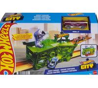 Hot Wheels Ghost Garage Playset City Series Fold-Out Track w/ Car Mattel FJN38