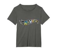 Hot Wheels Graphic Colour Logo T-Shirt, Women's Plus, Asphalt Grey, 5X