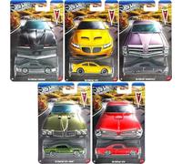 Hot Wheels GRT01-956P Silver Series Pontiac 5-Car Diecast Set | Includes Firebird, GTO, Judge, Bonneville, 1:64 scale models, Collector's series, Ages 3+ and 5 iconic Pontiac pieces