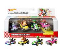 Hot Wheels GWB37 Mario Kart Die-Cast Character Replicas in 4-Pack Each Assortment Includes Fan-Favorite Characters and 1 Exclusive Ages 3 and older, Multicolor, 5.08 cm*3.175 cm*7.62 cm
