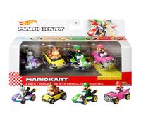 Hot Wheels GWB37 Mario Kart Die-Cast Character Replicas in 4-Pack Each Assortment Includes Fan-Favorite Characters and 1 Exclusive Ages 3 and older,