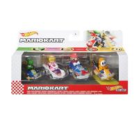 Hot Wheels GWB38 Mario Kart Die-Cast Character Replicas in 4-Pack Each Assortment Includes Fan-Favorite Characters and 1 Exclusive Ages 3 and older, Multicolor, 5.08 cm*3.175 cm*7.62 cm