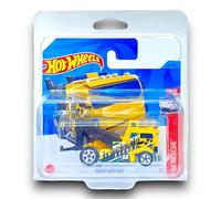 Hot Wheels Heavy Hitcher (Yellow & Black) 9/10 HW Rescue - 2023-247/250 (Short Card) - COMES IN A KLAS CAR KEEPER SHORT CARD PROTECTOR CASE - HKJ24