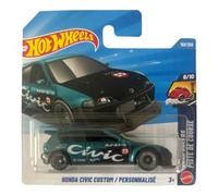 Hot Wheels Honda Civic Custom [Teal] Drag Racers 8/10, 159/250-1:64 Scale Diecast Toy Vehicle