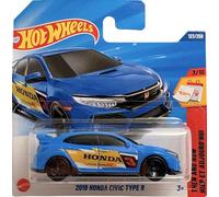 Hot Wheels Honda Civic Type R (FK8) Blue JBB77 - Licensed Honda Model with Racing Decals - Then and Now 2025 - 1:64