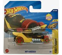 Hot Wheels - Hot Wheengs - Fast Foodie 5/5 - JBC02 - Short Card - Yellow - Mattel 2025 - Imaginative Fast Food Racing Car in Ketchup Mustard Look in 1:64 Scale
