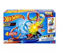 Hot Wheels. HXR70 Poczwórna pętla. Zestaw ze strefą kraks + samochodzik Hot Whee