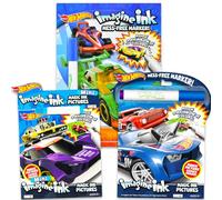 Hot Wheels Imagine Ink Coloring Super Set - Bundle with 3 Racecar Imagine Ink Mess-Free Coloring Books for Kids | Hot Wheels Party Favors and Activities Pack
