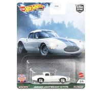 Hot Wheels Jaguar Lightweight E-Type Vehicle, Car Culture Circuit Legends Vehicles for 3 Kids Years Old & Up, Premium Collection of Car Culture 1:64 Scale Vehicles