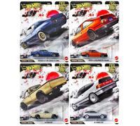 Hot Wheels Japan Historics 5 Premium Die-Cast Collection, 4 Pack Set with Nissan Skyline, Toyota Trueno, Datsun 620, Honda CRX, Car Culture Series