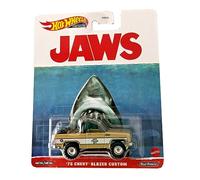 Hot Wheels JAWS From The Shark Movie Die Cast Model Car 1975 Chevy Blazer Custom Amity Police Scale 1:64 - Length 7 cm HKC24, White