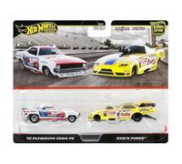 Hot Wheels JBL01 Premium 2-Pack '72 Plymouth Cuda FC/Rob N' Pinks Vehicle Toy Mini Car 3 Years And More Multi