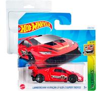 Hot Wheels Lamborghini Hurricane LP 620-2 Super Trophy HW Exotics 8/10 (239/250) HTC25 Red 2024 + Protector Short Card Frikimonkey
