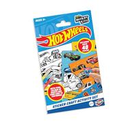 Hot Wheels Licensed Sticker Craft Activity Set with 40 Character Stickers for Children, Card Cars, Colouring Pens & Sheets, Age 3+, Craft Kits for Kids, Creative Maker Kitz by Bladez Toyz - 1 Pack