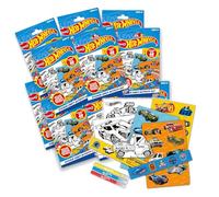 Hot Wheels Licensed Sticker Craft Activity Set with 40 Character Stickers for Children, Card Cars, Colouring Pens & Sheets, Age 3+, Craft Kits for Kids, Creative Maker Kitz by Bladez Toyz - 12 Pack