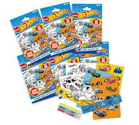 Hot Wheels Licensed Sticker Craft Activity Set with 40 Character Stickers for Children, Card Cars, Colouring Pens & Sheets, Age 3+, Craft Kits for Kids, Creative Maker Kitz by Bladez Toyz - 6 Pack