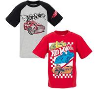 Hot Wheels Little Boys 2 Pack Graphic T-Shirts Gray/Red 7-8
