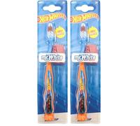 Hot Wheels Little Teeth Whitening Toothbrush for Kids with Protection Cap, Soft Bristles, Non-Slip Handle & Suction Cup for Upright Storage for Children Aged 3-12 Years Old, BPA-Free & Non-Toxic