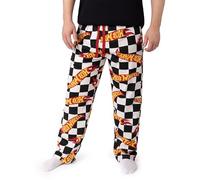 Hot Wheels Logo Mens Black White Red Yellow Checkered Lounge Pants | Drawstring Casual Loungewear | Ideal for Relaxing at Home or Casual Outings Merch - Large