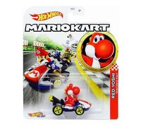 Red Yoshi Hot Wheels Mario Kart • Standard Kart ✔ Die Cast Mattel 1:64 Scale