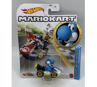 Hot Wheels Mario Kart Light Blue Yoshi Standard Kart Die-Cast Free P&P