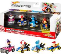 Hot Wheels Mario Kart Voertuigen 4-Pack, set van 4 geliefde personag (US IMPORT)