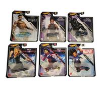 Hot Wheels Marvel Character Cars Complete Set of 6 Diecast Vehicles from HHB74-956G Release Bundle with Black Panther and More