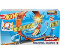 Hot Wheels Massive Loop Mayhem Track Set with Huge 28-Inch Tall Track Loop Slam Launcher, Battery Box & 1 Hot Wheels 1:64 Scale Car, Designed for Multi-Car Play, Gift for Kids 5 Years+ - HCB00