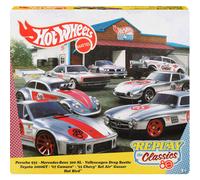 Hot Wheels Mattel 80th Anniversary 7-Pack Ride-On Toy Cars, Includes 7 Mini Cars, Ages 3 and up, Metal JHF01