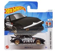 Hot Wheels - Mazda RX-7 - HW First Response 8/10 - HTD54 - Short Card - Police - Black - Mattel 2024 - 1:64