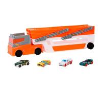 Hot Wheels Mega Hauler Truck with 4 Die-Cast Cars and Toy Storage