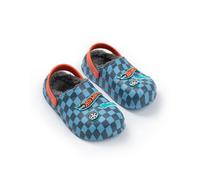Hot Wheels Boys Blue Checkerboard Clogs | Soft Plush Lining for Indoor & Outdoor Wear | Easy Pull-On Design | Stylish Footwear for Playtime & Adventures Merch - 10 UK Child