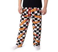 Hot Wheels Logo Mens Black White Red Yellow Checkered Lounge Pants | Drawstring Casual Loungewear | Ideal for Relaxing at Home or Casual Outings Merch - Small