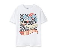 (Large) Hot Wheels Short Sleeved T-Shirt (Mens White)