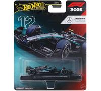 Hot Wheels Premium Mercedes-AMG PETRONAS Formula 1® Car | 1:64 Scale Kimi Antonelli Die-Cast Replica Toy Car for Collectors, Real Riders Tires & Metal/Metal Body and Chassis, JKD92