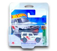 Hot Wheels Mitsubishi Pajero Evolution (White, Black & Red) 3/5 Mud Studs - 2023-175/250 (Short Card) - COMES IN A KLAS CAR KEEPER PROTECTIVE COLLECTORS CASE - HKK36