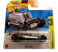 Hot Wheels Mo-Stash Silver HTD64 - Hot Rod Dragster Retro Style - HW Experimotors 2024 - 1:64