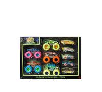 Hot Wheels Monster Trucks Glow In The Dark Multipack, 10 Toy 1:64 Vehicles: 5 Trucks & 5 Cars