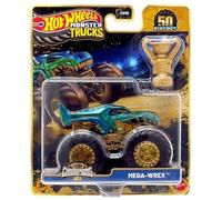 Hot Wheels Monster Trucks 1:64 Scale Trophy Champions Gold Chrome 50th Bigfoot Anniversary Collection You Choose Bone Shaker 5 Alarm Gunkster Mega Wrex Tiger Shark (Mega Wrex)