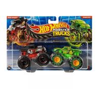Hot Wheels Monster Trucks 1:64 Strong Dual Cars Bone Shaker Poison Pinto - Gunkster FYJ64-JCC75