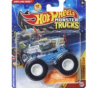 Hot Wheels Monster Trucks Airplane Mode W/Crushed Car, Back to Basics 3/6, Diecast Vehicle