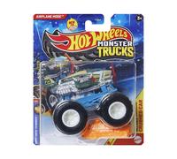 Hot Wheels Monster Trucks Airplane Mode W/Crushed Car, Back to Basics 3/6, Diecast Vehicle