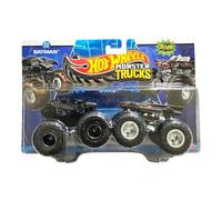 Hot Wheels Monster Trucks Batman Collection, 2-Pack Die-Cast Vehicles, Black