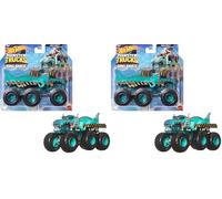 Hot Wheels Monster Trucks Big Rigs (Assorted Styles, One Random Item), 1:64 Scale Toy Truck with 6 Wheels, Haul or Tow Other Vehicles, HWN86 (Pack of 2)