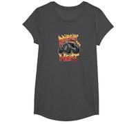 Hot Wheels Monster Trucks - Bringing The Heat T-Shirt, Girls, Dark Heather Grey, X-Small