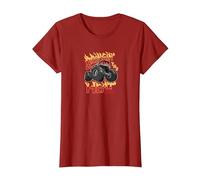 Hot Wheels Monster Trucks - Bringing The Heat T-Shirt, Women, Cranberry Red, Small